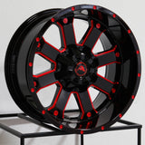 American-Off-Road-A108-Black-Milled-Spoke-Red-Tint